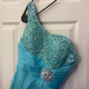 Light blue formal sequence dress